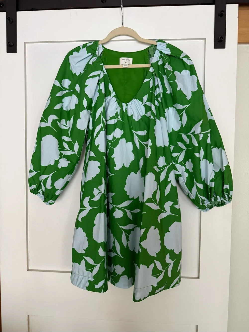 kate spade for Target Green and White Floral Puff-Sleeve Dress